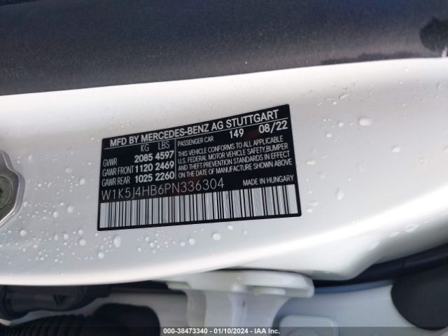 W1K5J4HB6PN336304 Mercedes-Benz Cla 250 Coupe 4matic