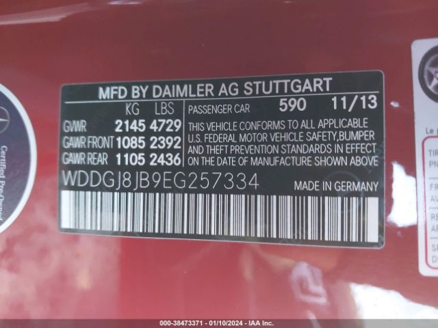WDDGJ8JB9EG257334 Mercedes-Benz C 350 Sport 4matic