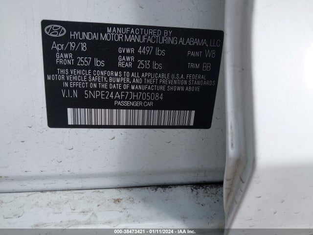 Hyundai SONATA SE 2018 5NPE24AF7JH705084 Image 9