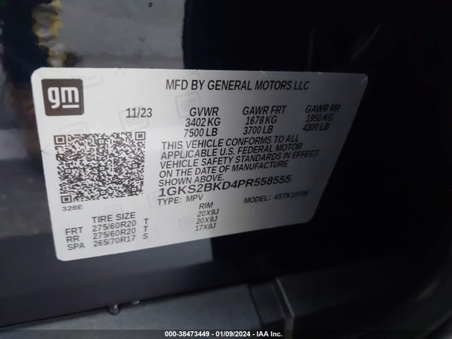 GMC Yukon 4wd Slt 2023 1GKS2BKD4PR558555 Image 9