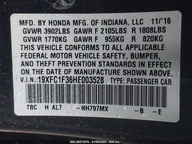 19XFC1F36HE003528 Honda Civic Ex-t