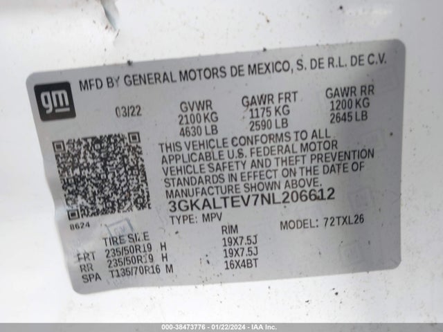 GMC Terrain Awd Sle 2022 3GKALTEV7NL206612 Image 9