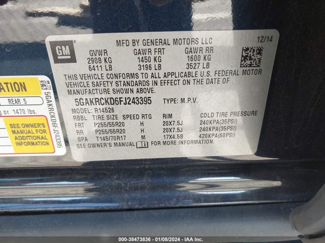 5GAKRCKD6FJ243395 Buick Enclave Premium