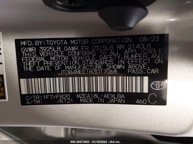 Toyota COROLLA LE 2024 JTDB4MEE1R3017068 Image 9