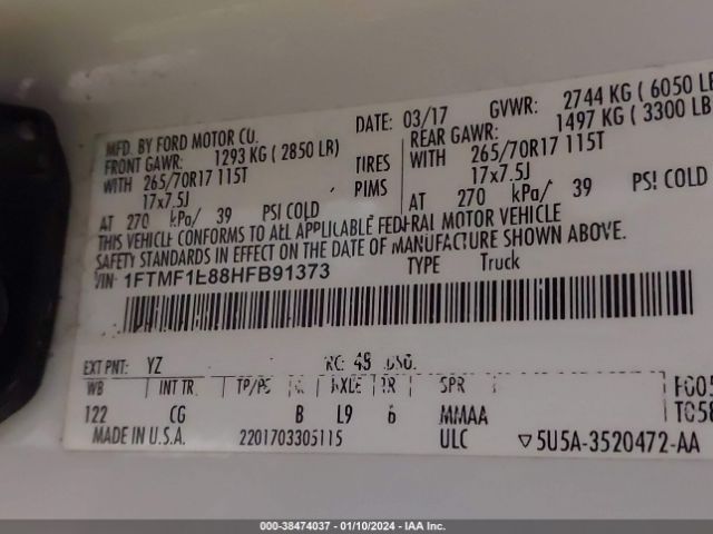 1FTMF1E88HFB91373 Ford F-150 Xl