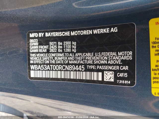 BMW 4 Series M440i 2024 WBA53AT00RCN89445 Image 9