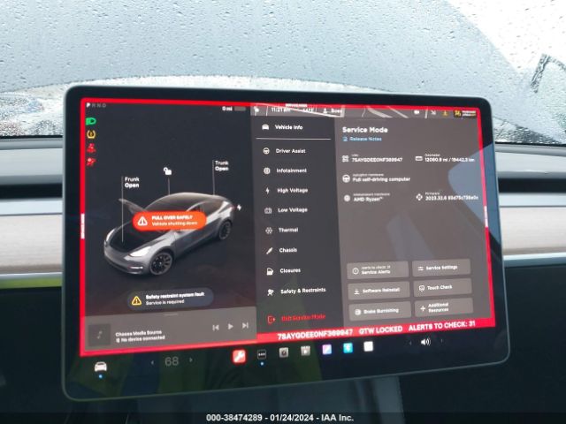 7SAYGDEE0NF369947 Tesla Model Y Long Range Dual Motor All-wheel Drive