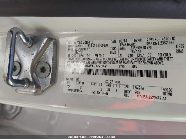 Ford Escape Titanium 2014 1FMCU9J93EUD77842 Image 9