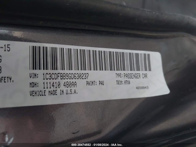 Dodge DART SXT 2016 1C3CDFBB9GD630237 Image 9