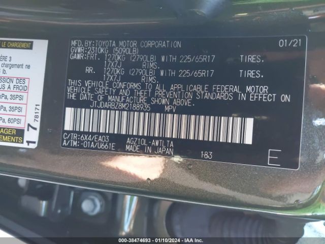 Lexus NX 300 2021 JTJDARBZ8M2188935 Image 9