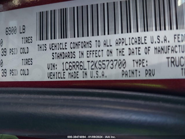 RAM 1500 Classic Lone Star  4x2 5'7 Box 2019 1C6RR6LT2KS573700 Image 9