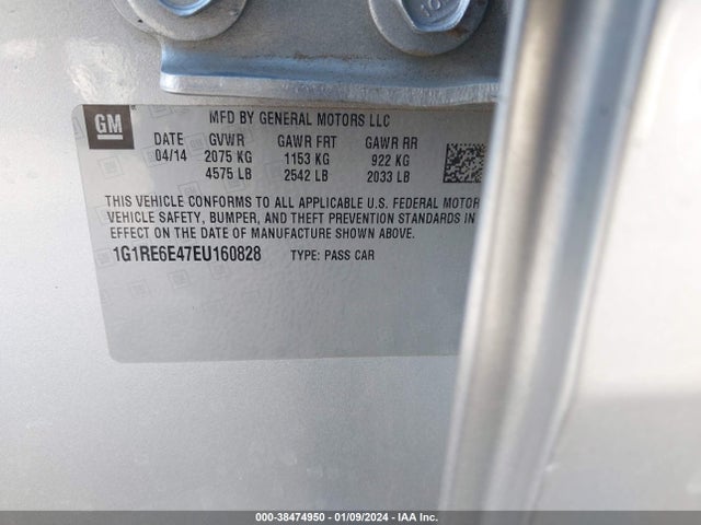 Chevrolet Volt 2014 1G1RE6E47EU160828 Image 9