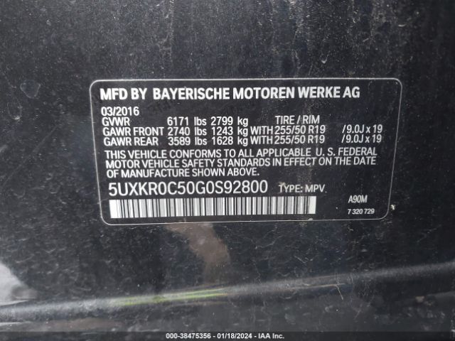5UXKR0C50G0S92800 BMW X5 Xdrive35i