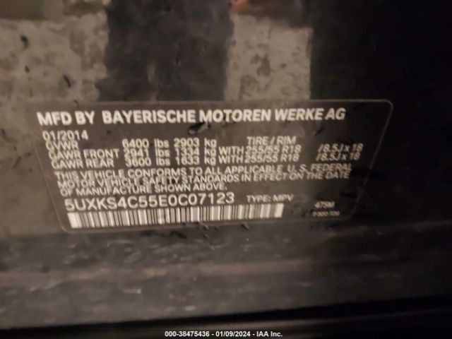 5UXKS4C55E0C07123 BMW X5 Xdrive35d