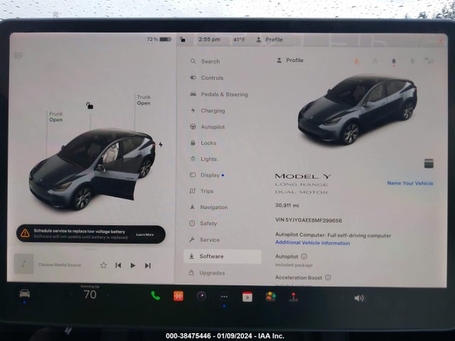 2021 TESLA MODEL Y LONG RANGE DUAL MOTOR ALL-WHEEL DRIVE VIN: 5YJYGAEE8MF299656