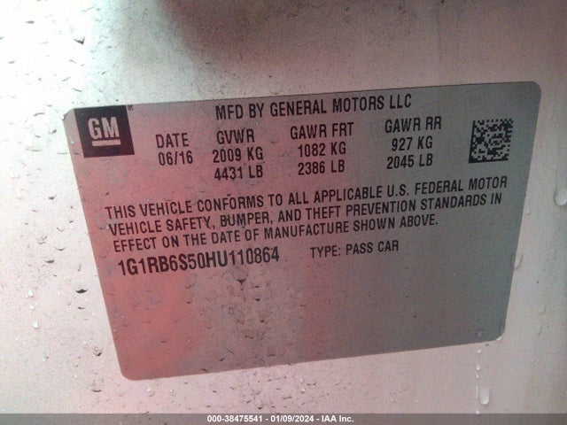 Chevrolet Volt Premier 2017 1G1RB6S50HU110864 Image 9