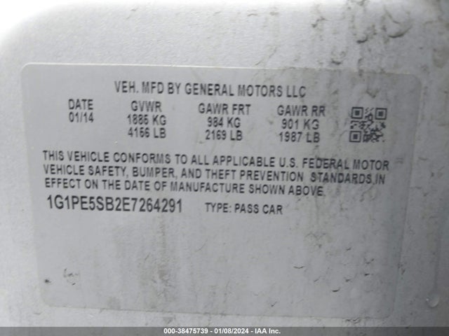 Chevrolet Cruze 2lt Auto 2014 1G1PE5SB2E7264291 Image 9
