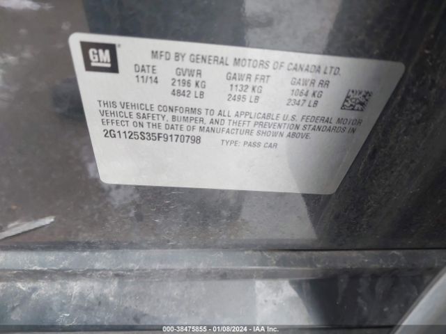 2G1125S35F9170798 Chevrolet Impala 2lt