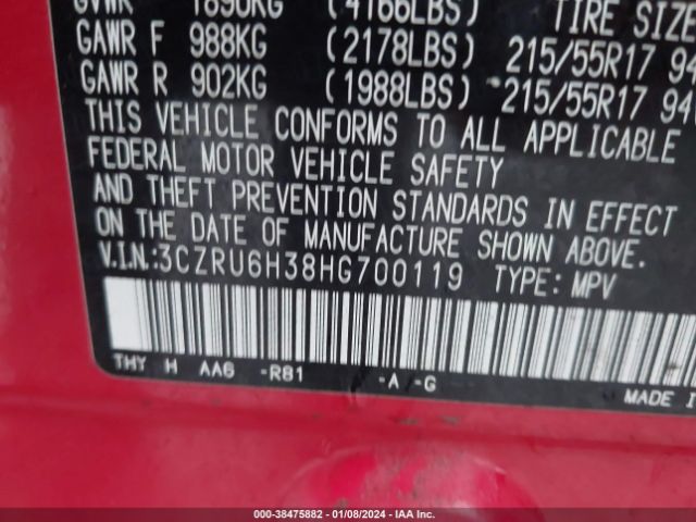3CZRU6H38HG700119 Honda HR-V LX