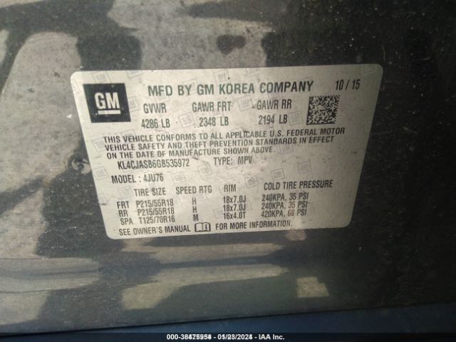 KL4CJASB6GB535972 Buick Encore