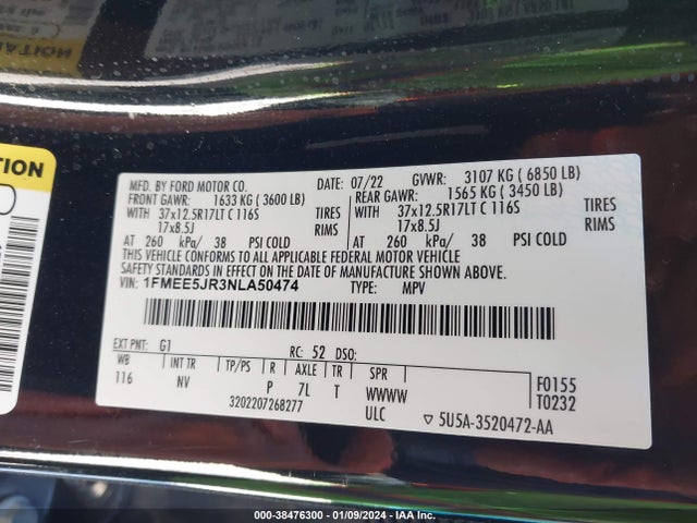 Ford Bronco Raptor 2022 1FMEE5JR3NLA50474 Image 9