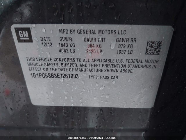 Chevrolet Cruze 1lt Auto 2014 1G1PC5SB3E7261003 Image 9