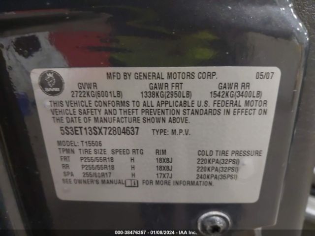 2007 SAAB 9-7X 5S3ET13SX72804637 Photo 8