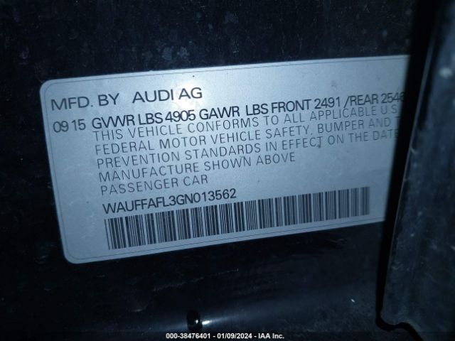 WAUFFAFL3GN013562 Audi A4 2.0t Premium