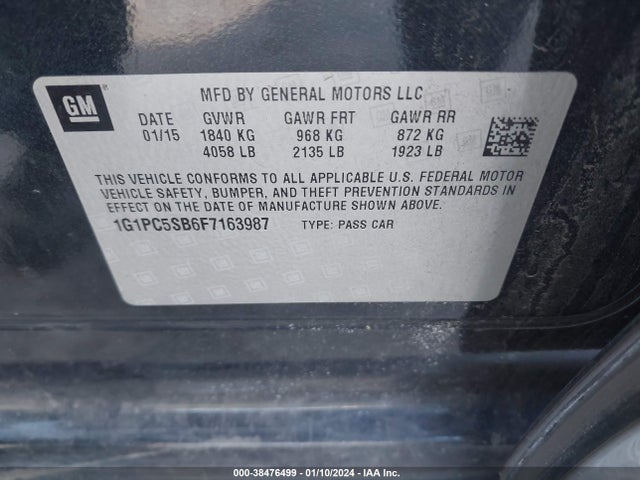 Chevrolet Cruze 1lt Auto 2015 1G1PC5SB6F7163987 Image 9