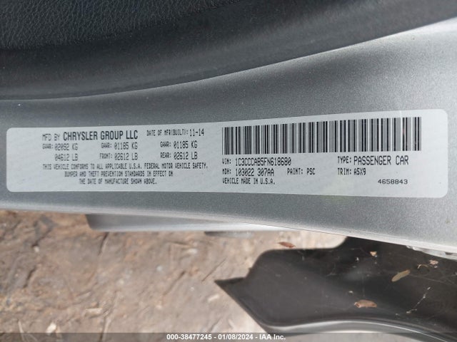 Chrysler 200 Limited 2015 1C3CCCAB5FN618680 Image 9