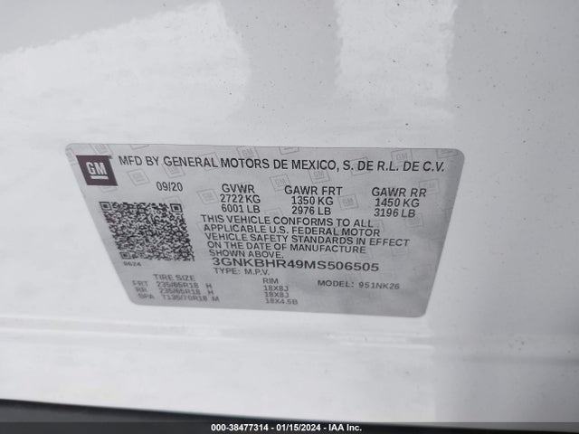 Chevrolet Blazer Awd 2lt 2021 3GNKBHR49MS506505 Image 9
