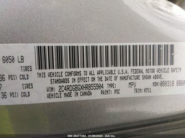 Dodge Grand Caravan Se 2017 2C4RDGBGXHR855904 Image 9