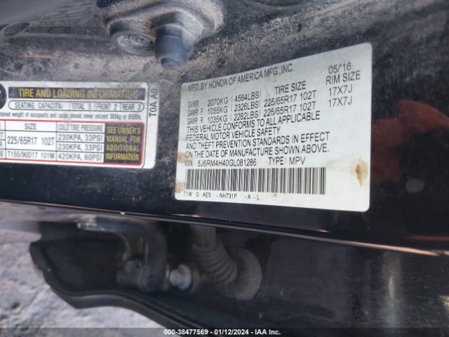 5J6RM4H40GL081286 Honda CR-V SE