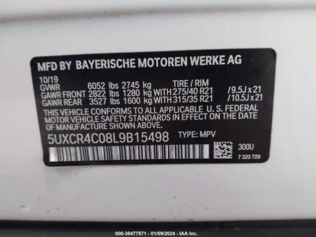 5UXCR4C08L9B15498 BMW X5 Sdrive40i