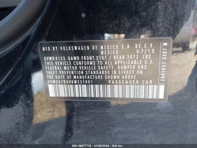 3VWC57BU0KM231601 Volkswagen Jetta 1.4t R-line/1.4t S/1.4t Se