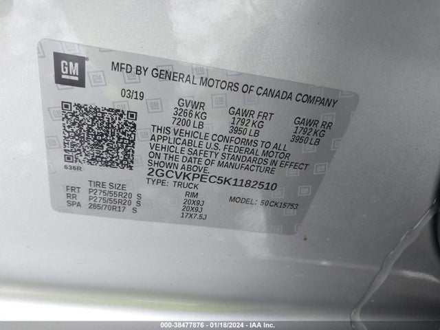 Chevrolet Silverado 1500 Ld Lt 2019 2GCVKPEC5K1182510 Image 9