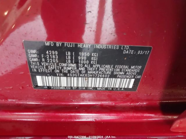 4S3GTAK63H1726602 Subaru Impreza 2.0i Sport