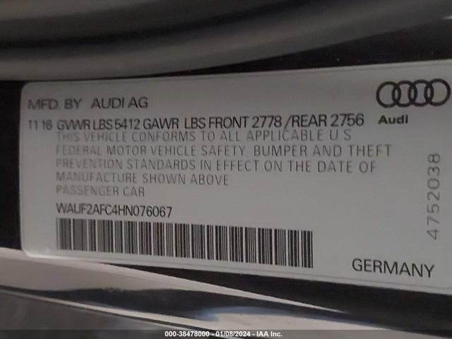 WAUF2AFC4HN076067 Audi A6 3.0t Premium Plus