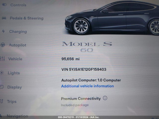 Tesla Model S 60/70/75/85 2016 5YJSA1E12GF159403 Image 7