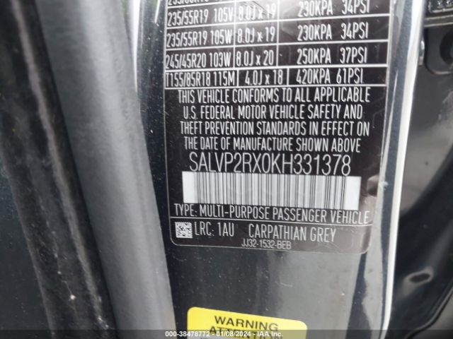 SALVP2RX0KH331378 Land Rover Range Rover Evoque Se/se Premium