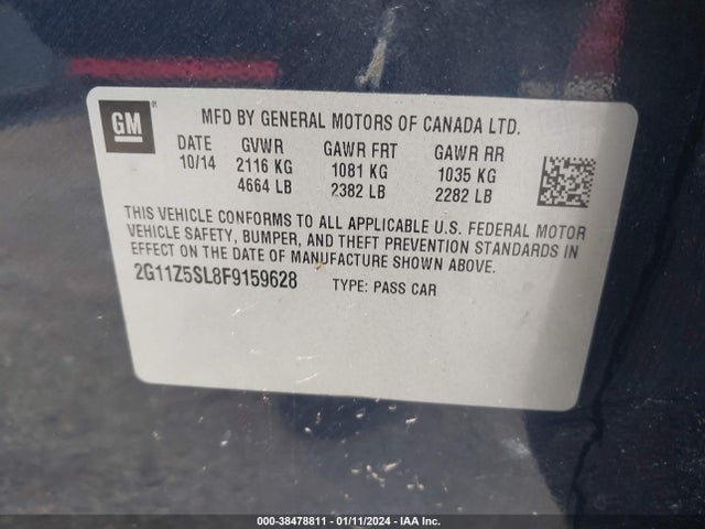 Chevrolet IMPALA LS 2015 2G11Z5SL8F9159628 Image 9