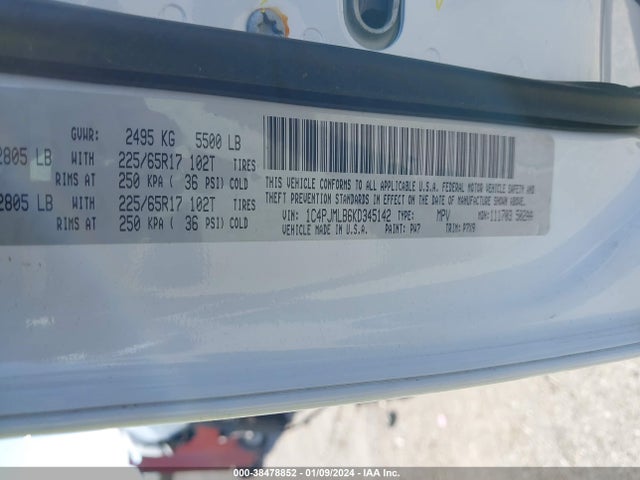 1C4PJMLB6KD345142 Jeep Cherokee Latitude Plus 4x4