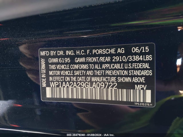 2016 PORSCHE CAYENNE WP1AA2A29GLA09722 Photo 8