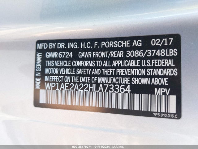 2017 PORSCHE CAYENNE E-HYBRID WP1AE2A22HLA73364 Photo 8