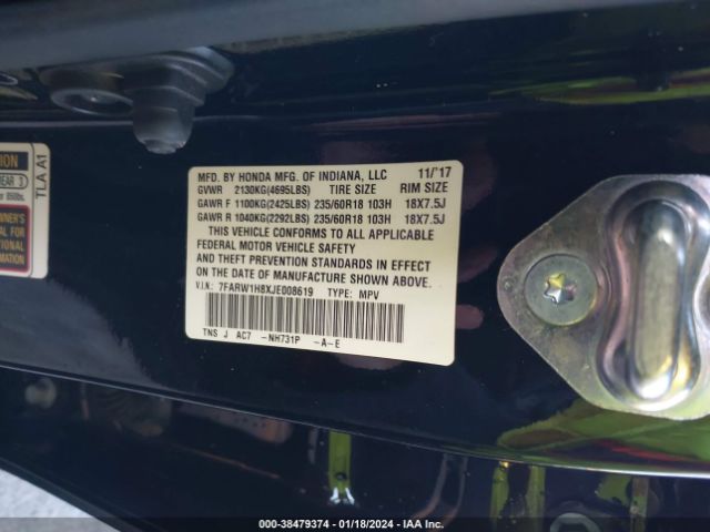 7FARW1H8XJE008619 Honda Cr-v Ex-l/ex-l Navi