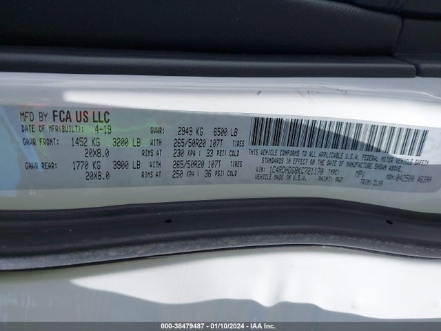 Dodge Durango Gt Plus Rwd 2019 1C4RDHDG8KC721170 Image 9