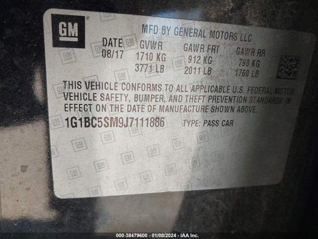Chevrolet Cruze Ls Auto 2018 1G1BC5SM9J7111886 Image 9