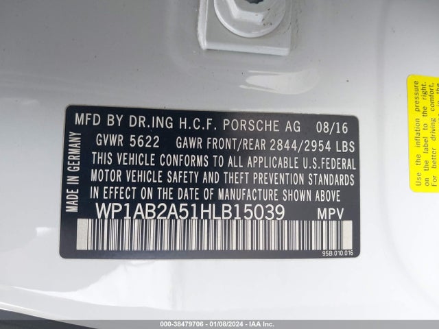 2017 PORSCHE MACAN WP1AB2A51HLB15039 Photo 8