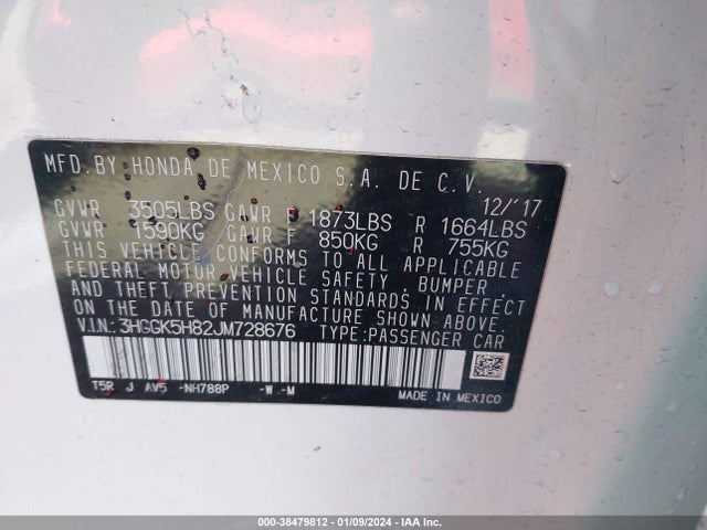 Honda FIT EX 2018 3HGGK5H82JM728676 Image 9