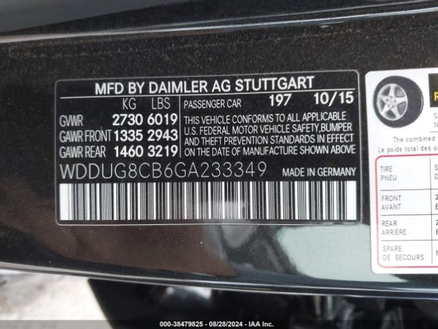 WDDUG8CB6GA233349 Mercedes-Benz S 550